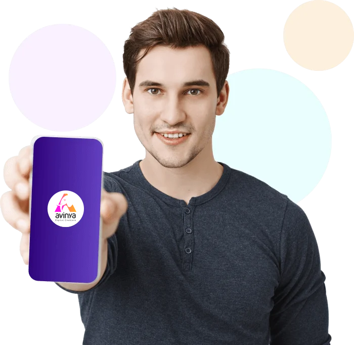 Man Holding Avinya Logo